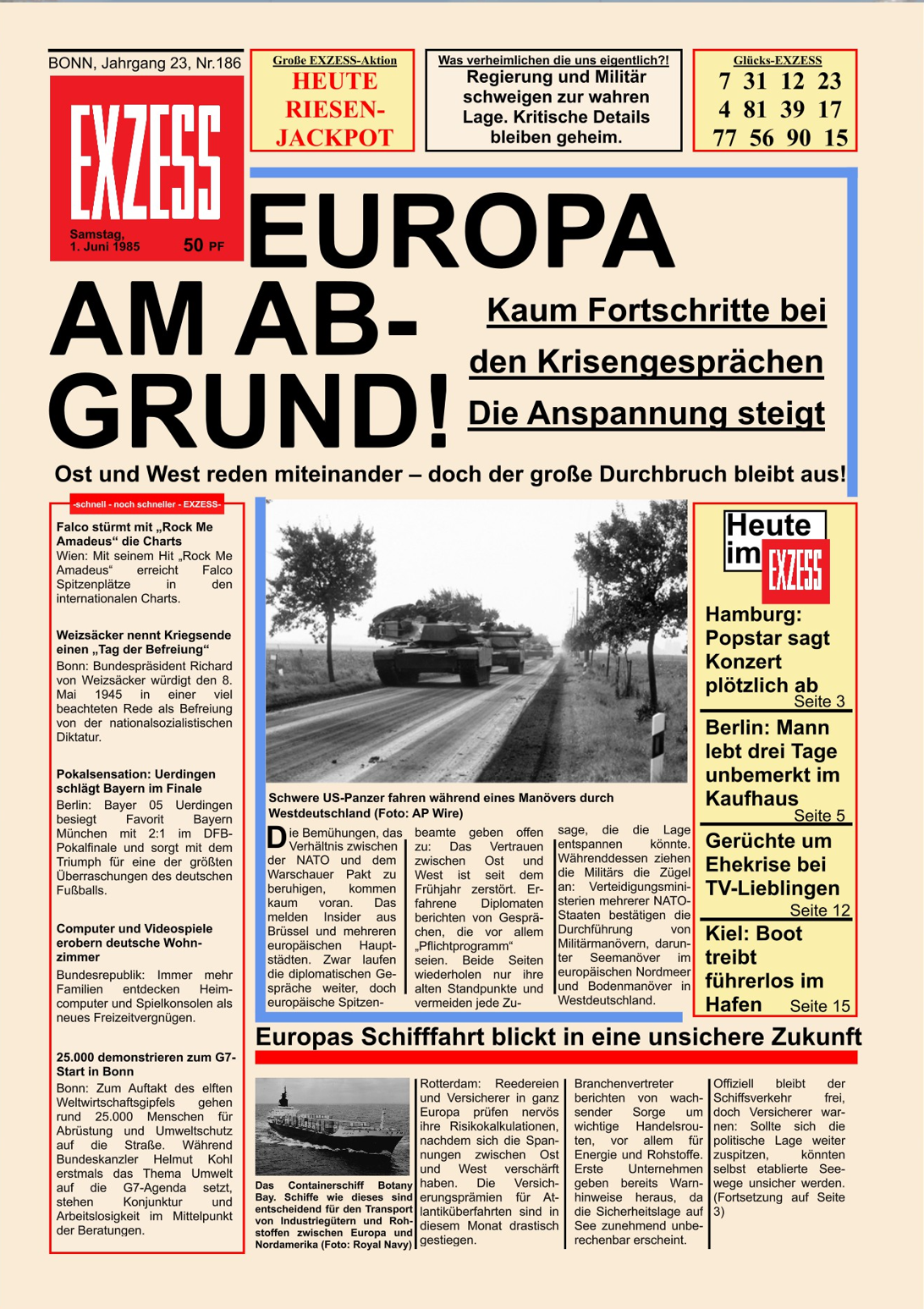 Fiktive deutsche In-Game-Boulevardzeitung Exzess für Sea Power
